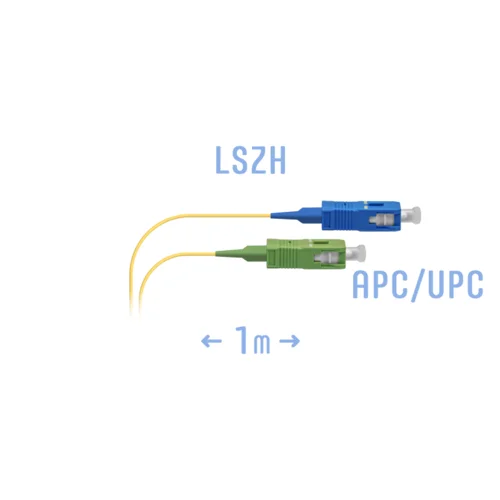 Шнур монтажный оптический SC/APC-SC/UPC 1m